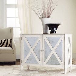 MH - Mirror Two Door Cabinet-Antique White - Products