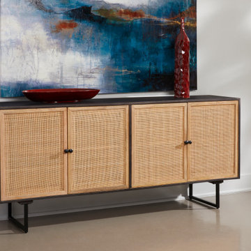 Piper Contemporary Style 4 Door Credenza