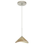 Besa Lighting - Besa Lighting 1XT-191383-SN Hoppi - One Light Cord Pendant with Flat Canopy - The Hoppi features a wide cone-shaped glass, thatHoppi One Light Cord Bronze Mocha Glass *UL Approved: YES Energy Star Qualified: n/a ADA Certified: n/a  *Number of Lights: Lamp: 1-*Wattage:50w GY6.35 Bi-pin bulb(s) *Bulb Included:Yes *Bulb Type:GY6.35 Bi-pin *Finish Type:Bronze