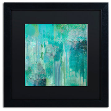 'Aqua Circumstance II' Matted Framed Canvas Art by Color Bakery
