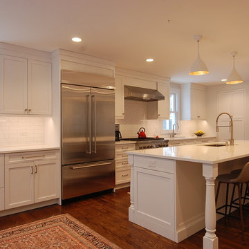 White Transitional Kitchen Renovation in Northfield, IL