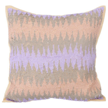 Purple Decorative Pillow Covers 22"x22" Silk, Music