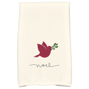 Noel Bird Decorative Holiday Animal Print Hand Towel, Cranberry
