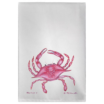 Pink Crab Guest Towel - Two Sets of Two (4 Total)