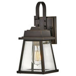Hinkley - Hinkley 2940OZ Bainbridge - One Light Outdoor Wall Mount - Bainbridge seamlessly blends sophisticated, traditional details with crisp, modern elements. The sleek architectural lines amplify a robust, durable Oil Rubbed Bronze finish, which is complemented by an accent finish of Heritage Brass for a refined, polished presence.  Shade Included: YesBainbridge One Light Outdoor Wall Mount Oil Rubbed Bronze Clear Beveled Glass *UL: Suitable for wet locations*Energy Star Qualified: n/a  *ADA Certified: n/a  *Number of Lights: Lamp: 1-*Wattage:100w Medium Base bulb(s) *Bulb Included:No *Bulb Type:Medium Base *Finish Type:Oil Rubbed Bronze