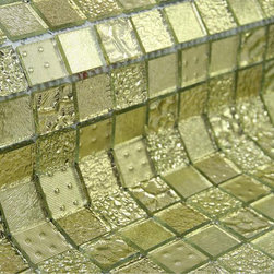 Glossy Gold Raindrop Modern Square Glass Mosaic Tiles - Home Accessories & Decor