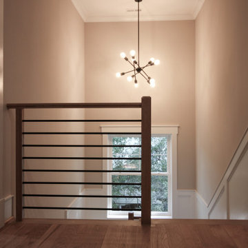 Project #83 | U-Shaped Staircase with Horizontal Black Rod Railing