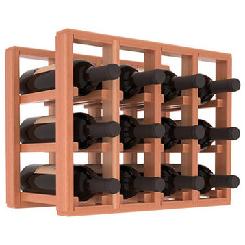 12-Bottle Counter Top/Pantry Wine Rack, Redwood, Satin Finish