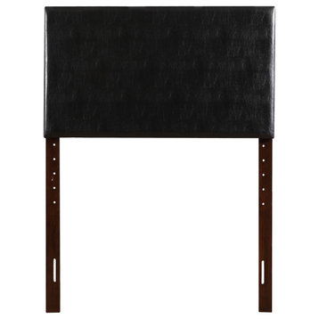 Faux Leather Headboard, Black, Twin