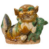 Chinese Color Glaze Ceramic Fu Dog Figure Hvs525, 2-Piece Set