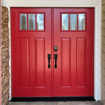 Stunning Red Fiberglass Double Doors