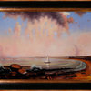 "Shore Scene Point Judith", Opulent Frame 24"x36"
