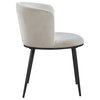The Almar Dining Chair, Cream and Matte Black, Velvet and Iron (Set of 2)