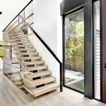 Open Risers Stairs with Metal Stringer
