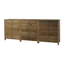 Salvaged Wood Printmaker's  Sideboard - Buffets And Sideboards