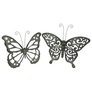 Metal Butterfly Wall Decor With Ornate Wings Contemporary Outdoor Wall Art By Pier Surplus