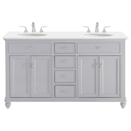 Bathroom Vanity, Gray, 60"