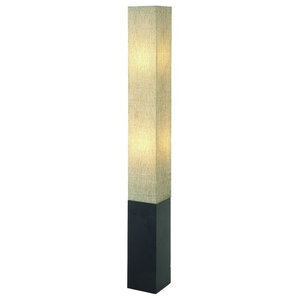 Floor Lamp Dark Walnut Paper Shade E27 Cfl 13wx2 Floor Lamp Dark Walnut Paper Shade E27 Cfl 13wx2