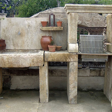 Patio layout showcasing our unique stone elements in architectural settings.