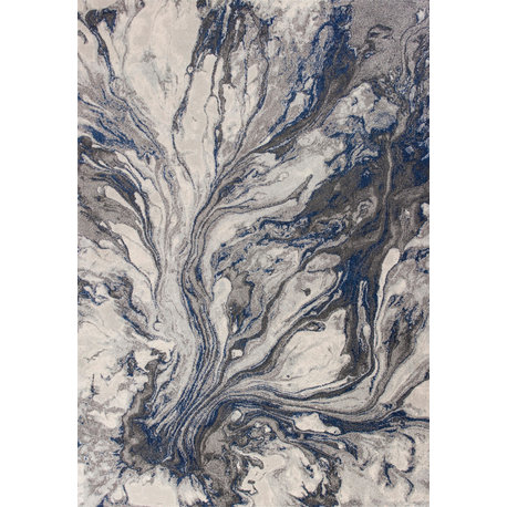 Illusions 6202 Gray Watercolors Rug, 5'3"x7'7"