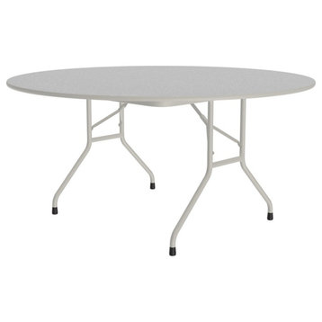 Correll CF Series 29x60" Traditional Wood Folding Table in Gray Granite