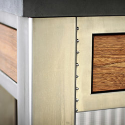 Concrete sink and brushed steel vanity - Bathroom Sinks