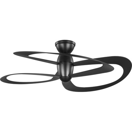 Willacy 3-Blade 52" DC Motor Contemporary Ceiling Fan, Black