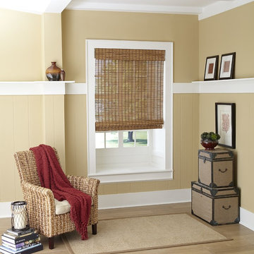 Natural Woven Wood Shades for the Living Room