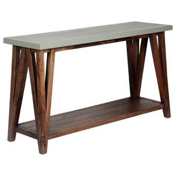 Alaterre Furniture Brookside 52" Wood with Concrete-Coating Console/Media Table