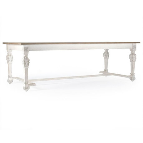 San Francisco Dining Table, Distressed Off White