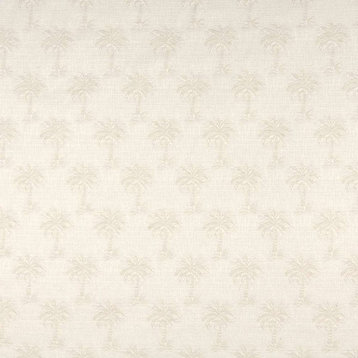 Beige Tropical Textured Palm Trees Upholstery Fabric By The Yard