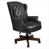 Wingback Office Chair in Black Vinyl with  and Adjustable Height