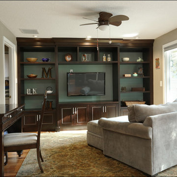Kitchen & Media Wall Espresso Brown Cabinetry