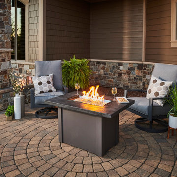 Stone Grey Havenwood Gas Fire Pit Table with Grey Base