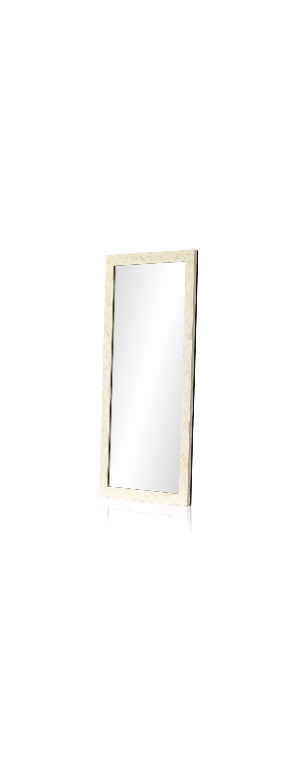 Loredo Floor Mirror-White Bone