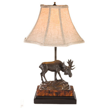 Moose on Rock Lamp