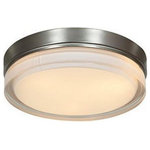 Access Lighting - Access Lighting 20775LEDD-BS/OPL Solid - 9" 17W 1 LED Small Flush Mount - Shade Included: TRUE  Dimable: TRUE  Color Temperature:   Lumens: 1515  CRI: +Solid 9" 15W 1 LED Small Round Flush Mount Brushed Steel Opal Glass *UL Approved: YES *Energy Star Qualified: n/a  *ADA Certified: n/a  *Number of Lights: Lamp: 1-*Wattage:15w LED bulb(s) *Bulb Included:Yes *Bulb Type:LED *Finish Type:Brushed Steel