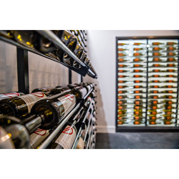 Evolution Wine Wall Post 10′ Kit, Matte Black/Golden Bronze, 108 Bottles