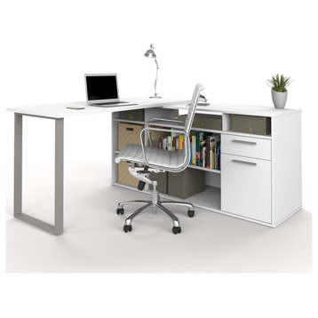 Solay L-Shaped Desk in White