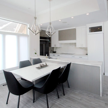 Modern, main floor renovation, upscale finishes.