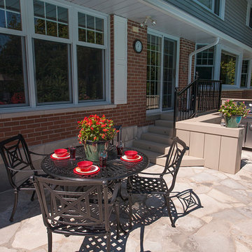Inground pool deck over 40 foot cliff.