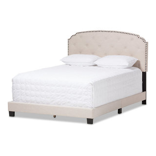 Lexi Fabric Upholstered Bed Transitional Panel Beds by