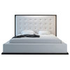 Ludlow King Bed, Wenge-White Leatherette