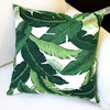 18" Indoor/Outdoor Emerald Tropical Palm Leaf Throw Pillows, Set Of 2, Pillow Co