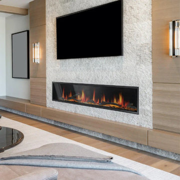 Litedeer Homes Latitude 75" Smart Electric Fireplace with App Driftwood Log