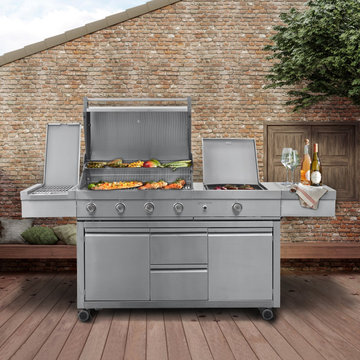 MEMBER’S MARK GTX9160 6-BURNER OUTDOOR KITCHEN ISLAND WITH SEAR BURNER AND GRIDD