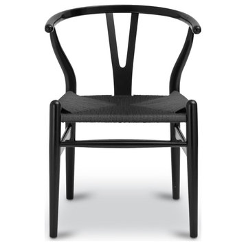 Poly and Bark Weave Chair, Set of 2, Pitch Black
