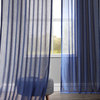 Faux Linen Sheer Curtain Single Panel, Blue Lapis, 50"x108"