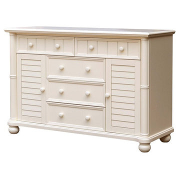 Sunset Trading Ice Cream At The Beach Coastal Wood Dresser in Antique White