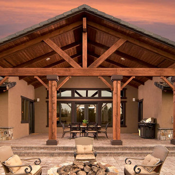 Luxurious Wood Veranda Finished with Stain